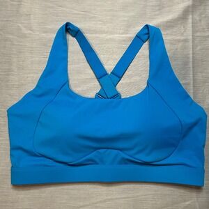 Running Girl Womens High Impact Strappy Sports Bra XXL Blue Activewear Gym